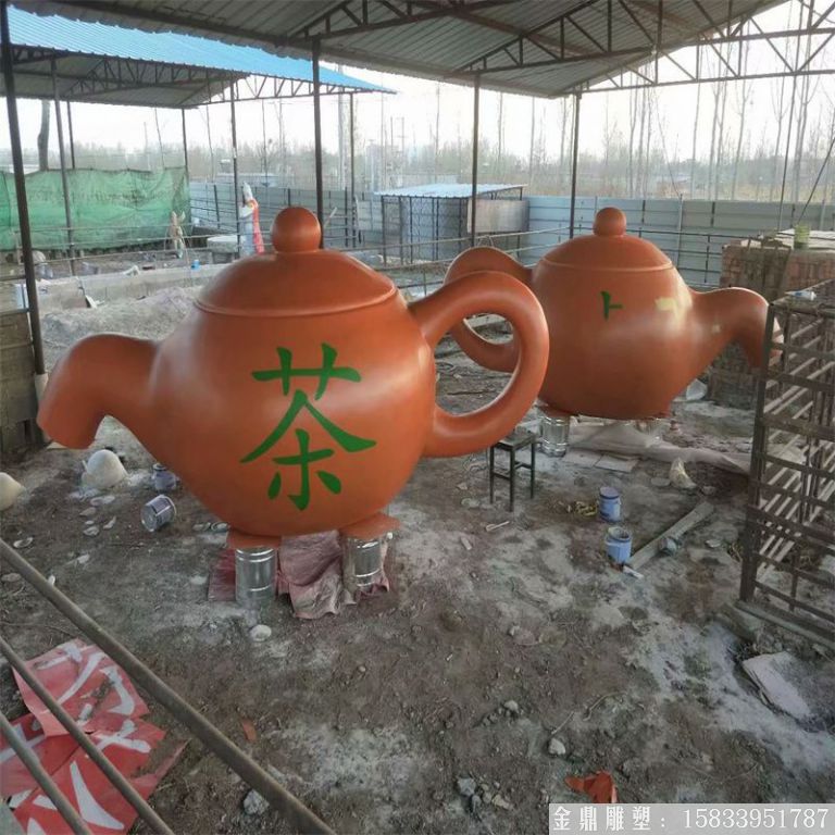 玻璃鋼天壺雕塑，茶壺雕塑，流水懸空天壺雕塑2