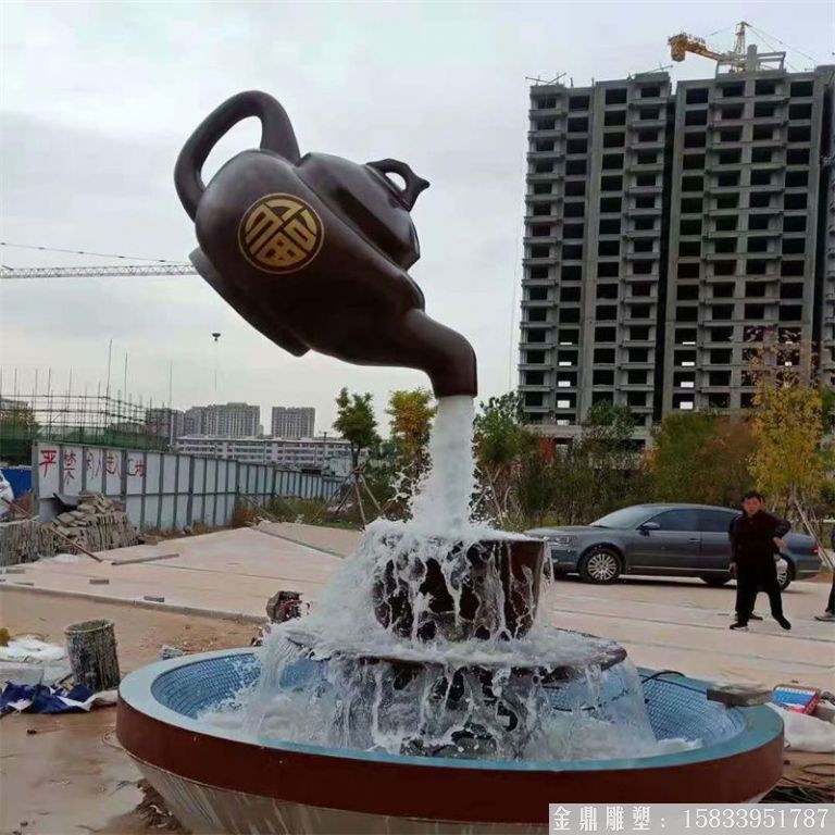 福壺流水噴泉天壺雕塑，懸空天壺雕塑